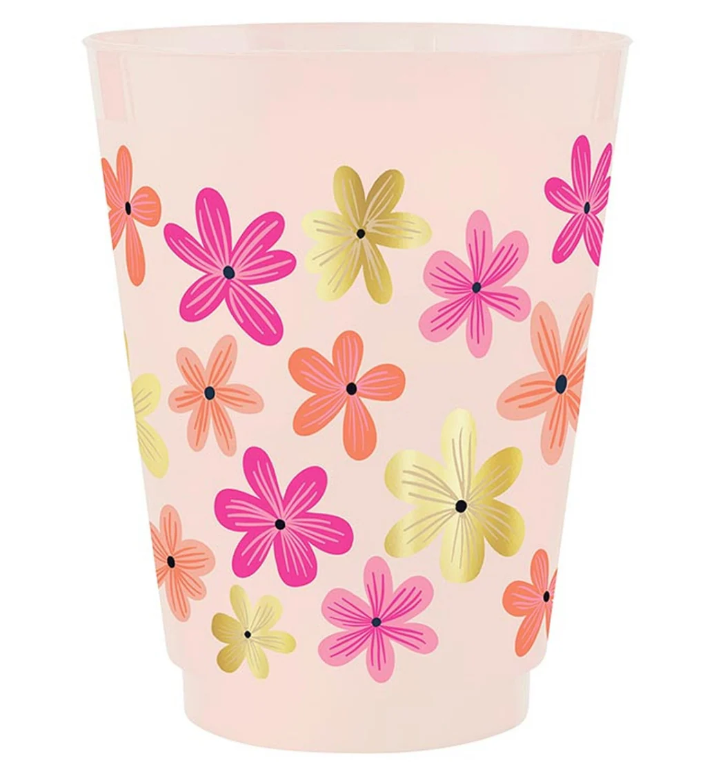 16oz Frosted Floral Pattern BPA-Free Plastic Party Cups S/8 (40% off at checkout)