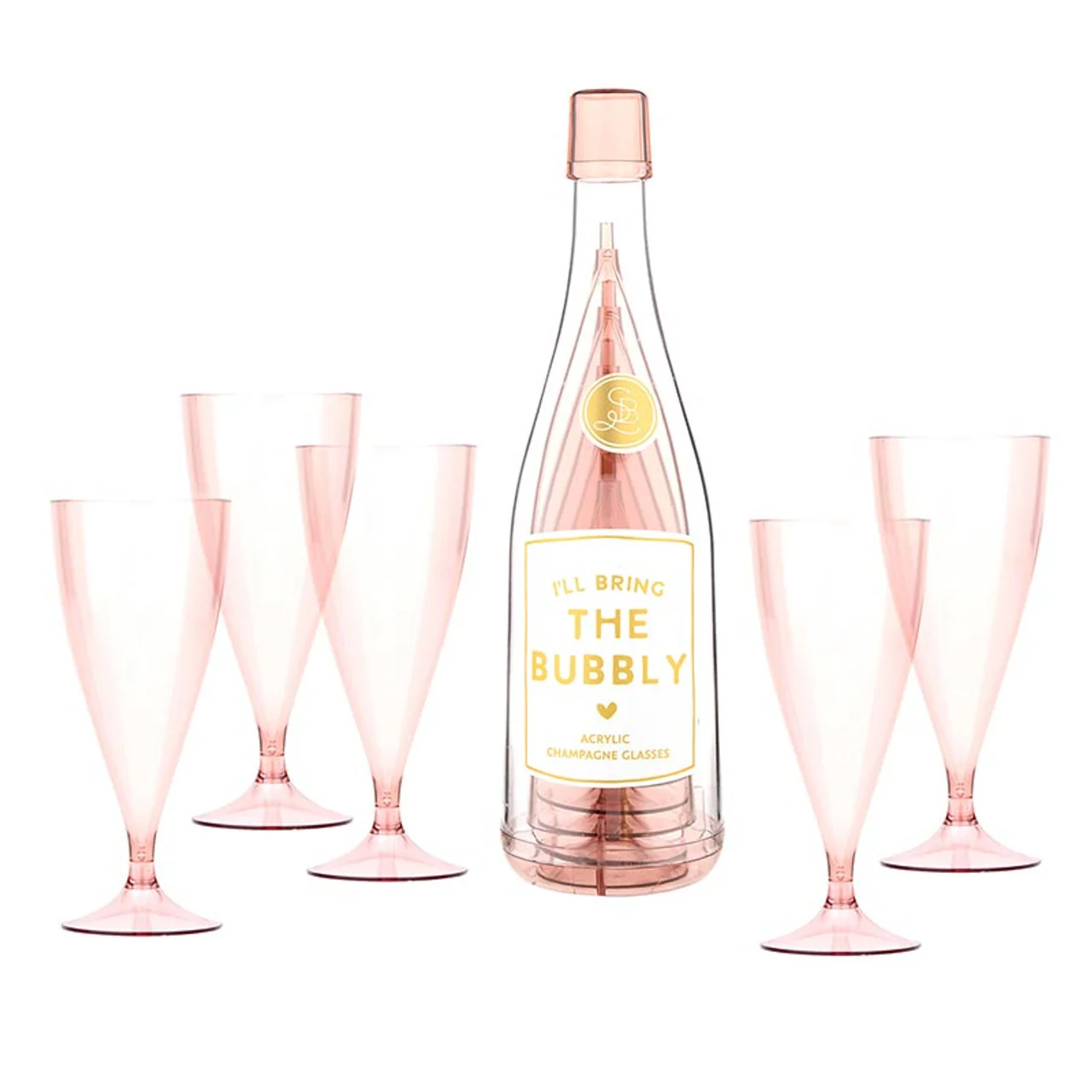 Acrylic Champagne Bottle + Glasses - The Bubbly - Image 2