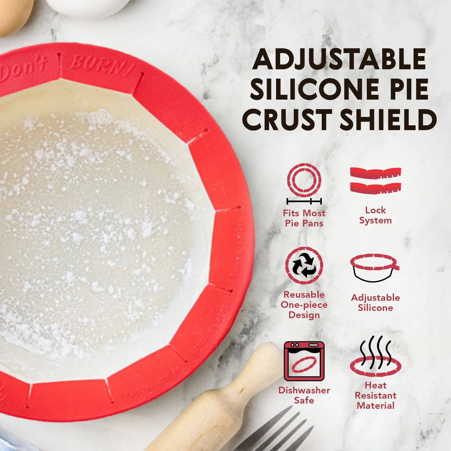 Adjustable Silicone Pie Shield - Image 3