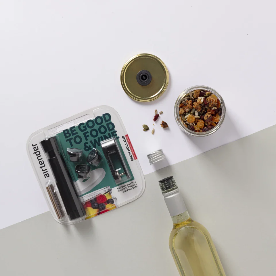 Airtender Food & Wine Vacuum Blister Pack Vacuum Set