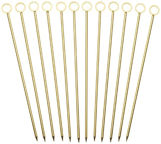 Barfly - Gold Cocktail Pick with Circle Set/12 - Image 2