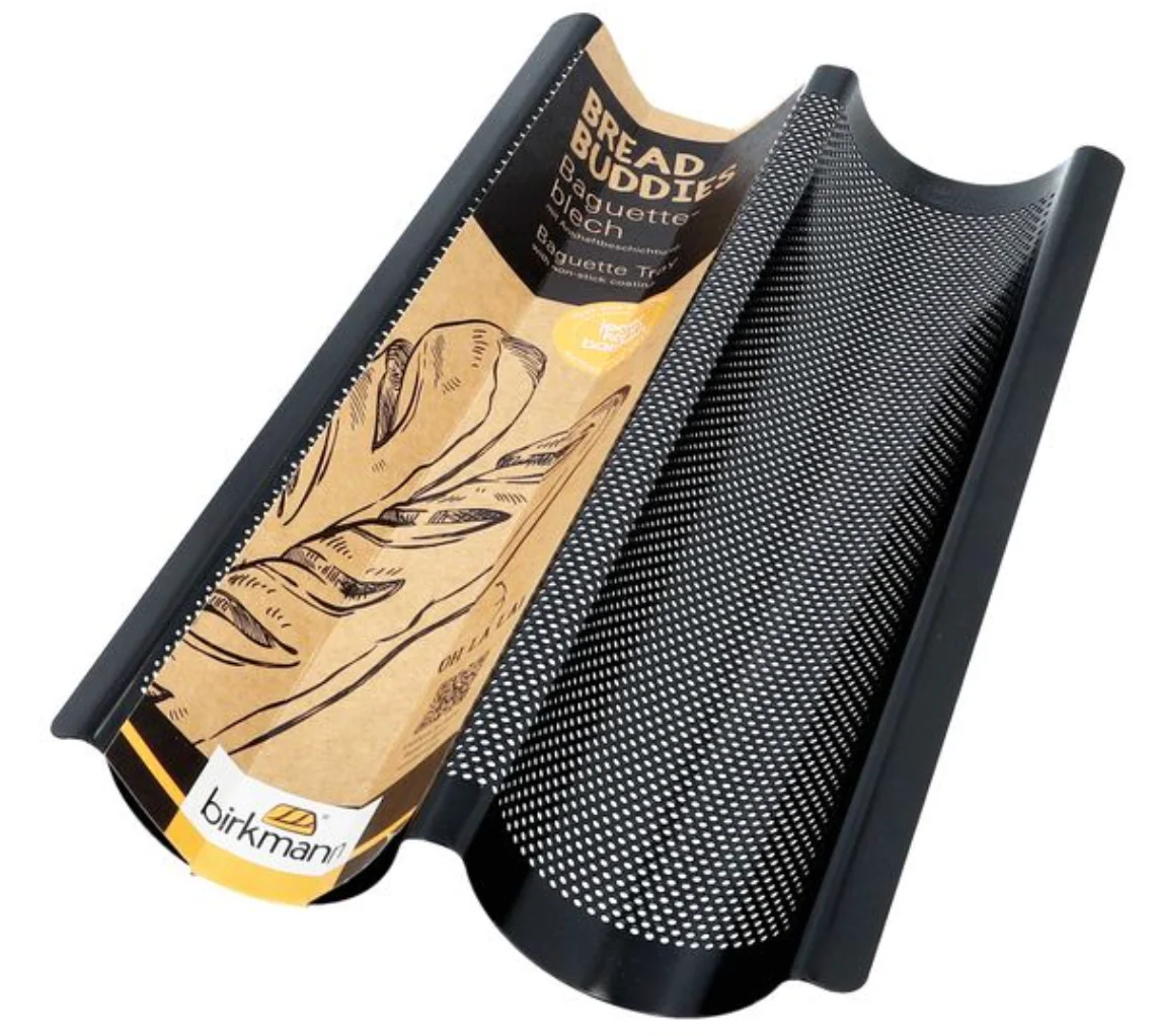 Birkmann Bread Buddies Baguette Tray Perforated Non-Stick Makes 2