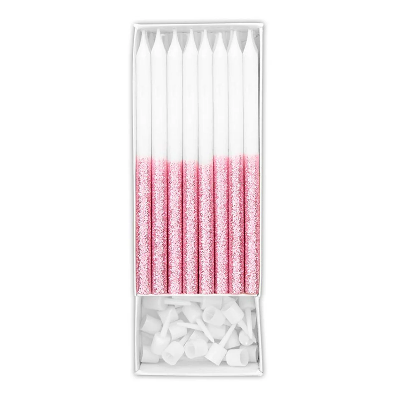 Birthday Candles - Pink Glitter Dip Count/24 - Image 2