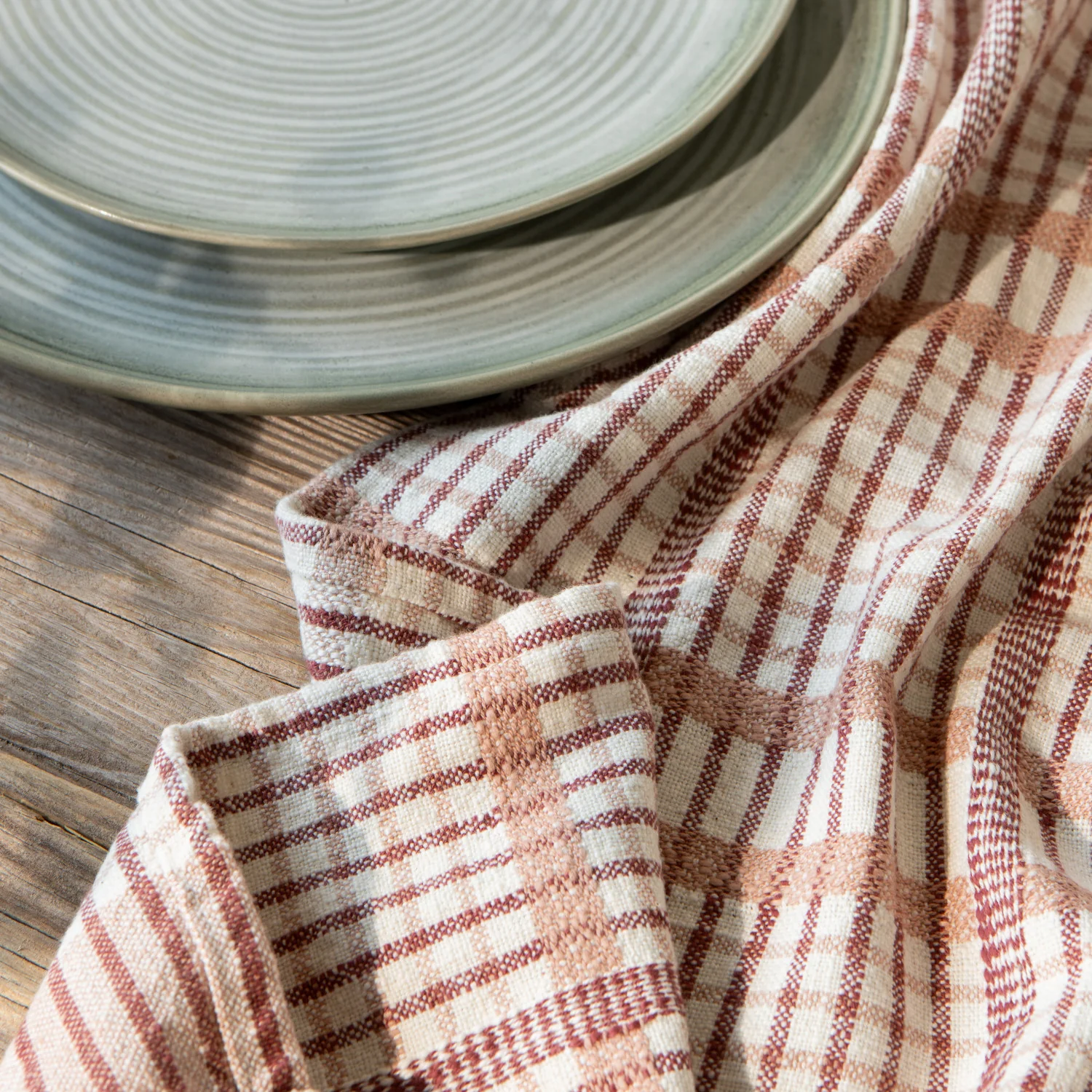 Bisque Finley Check Dishtowels Set of 2 - Image 2