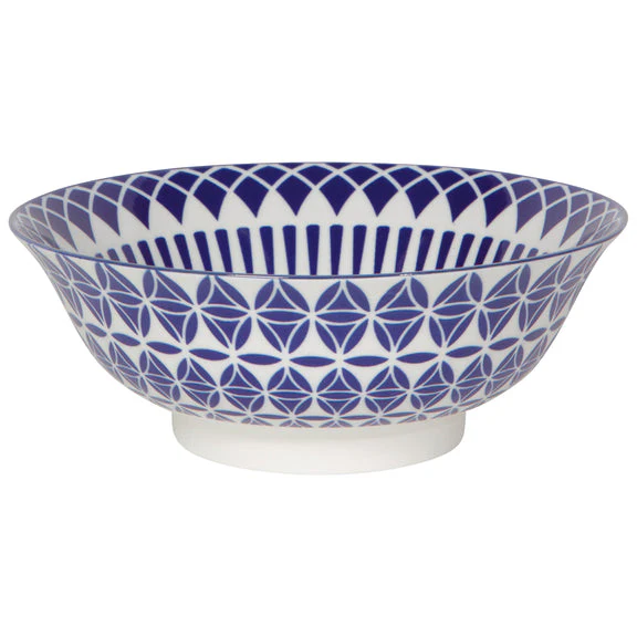 Bowl 8" Blue Geo