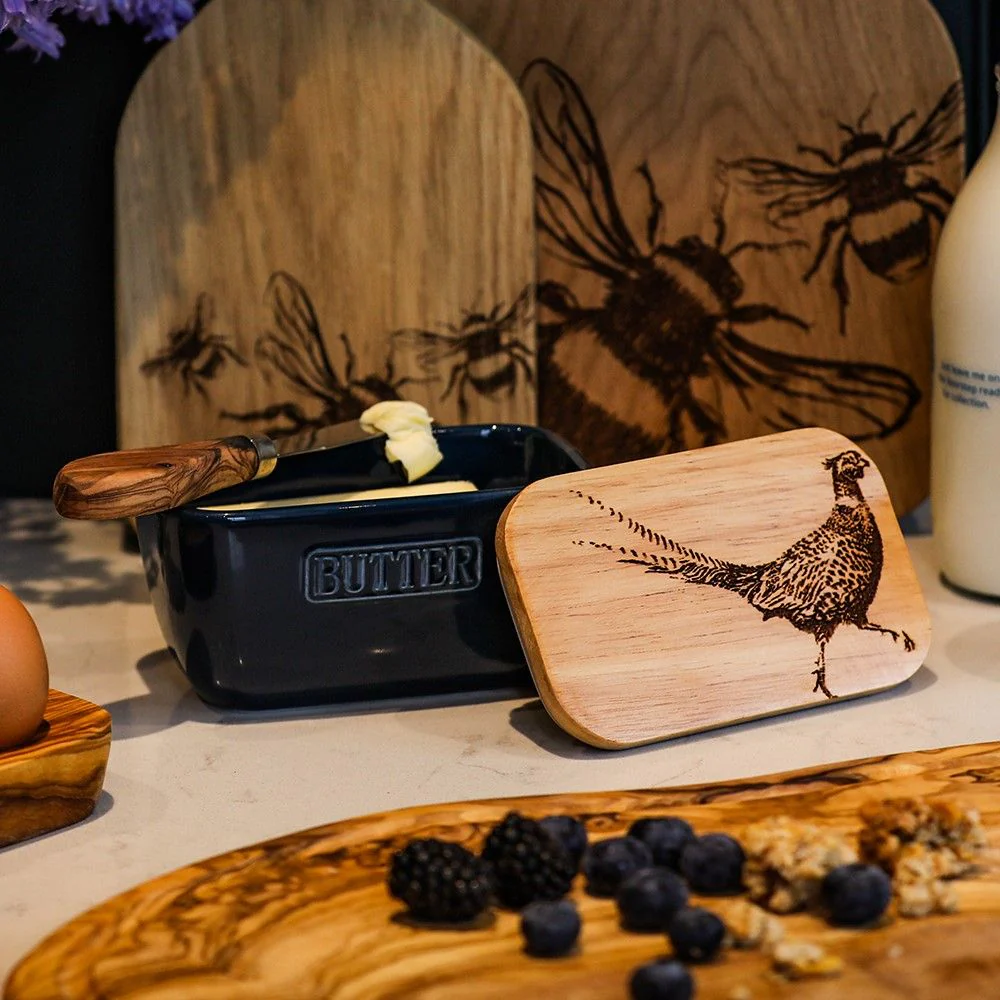 Butter Dish - Pheasant Blue - Image 2