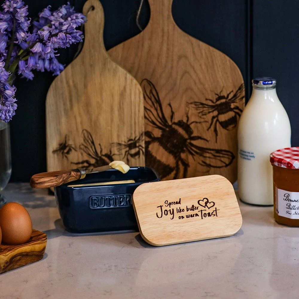 Butter Dish - Spread The Joy Blue - Image 2