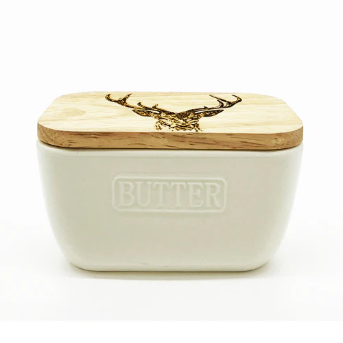 Butter Dish - Stag Prince White