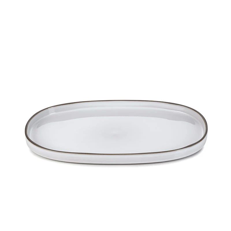 Caractère Oval Service Plate - White 14x8.5in - Image 2
