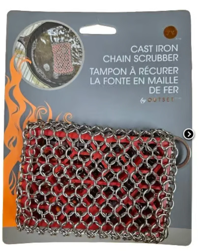 Cast Iron Chain Scrubber w Silicone Pad - Image 2