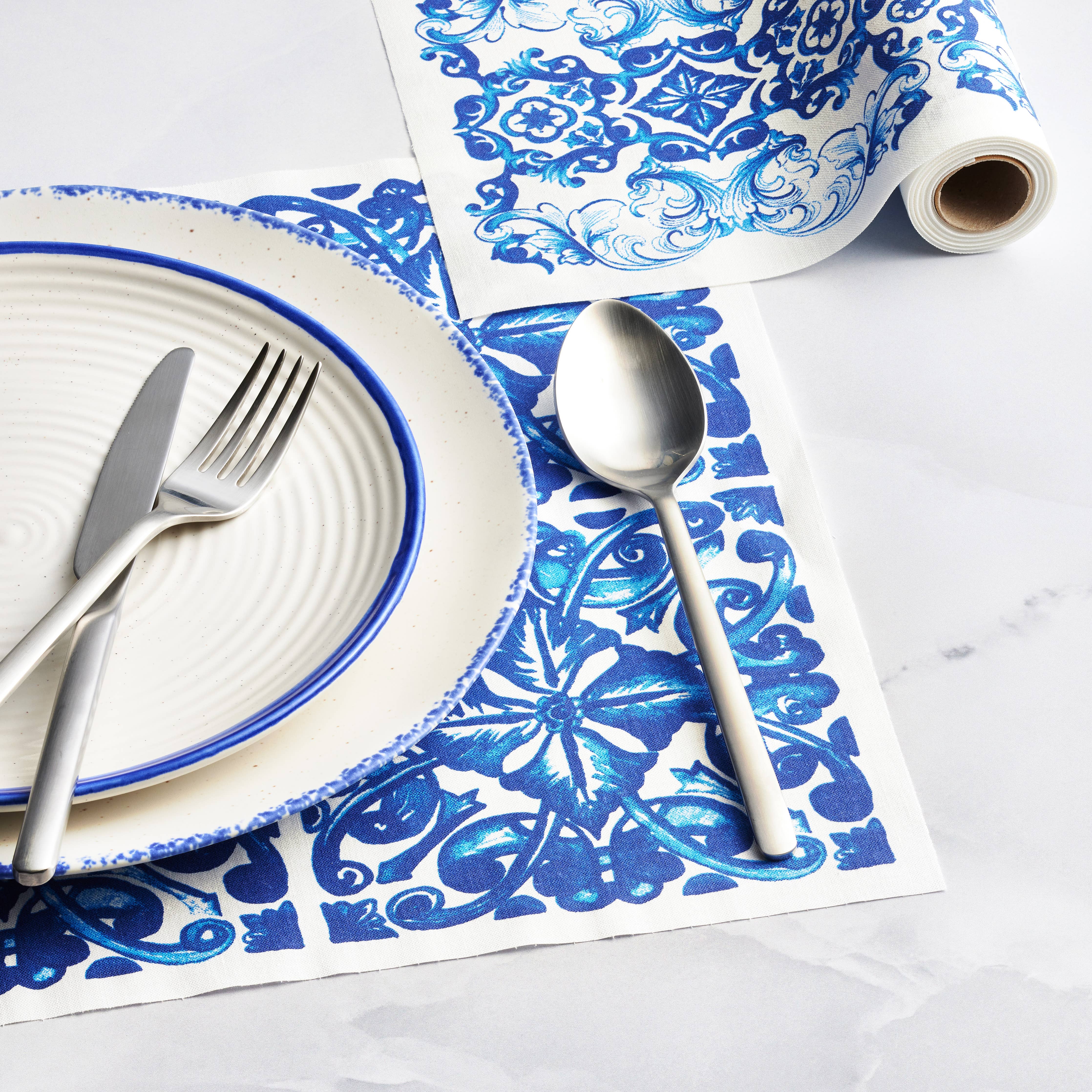 CECI X MY DRAP Mediterranean Tile Cotton Cocktail Napkins - Image 5