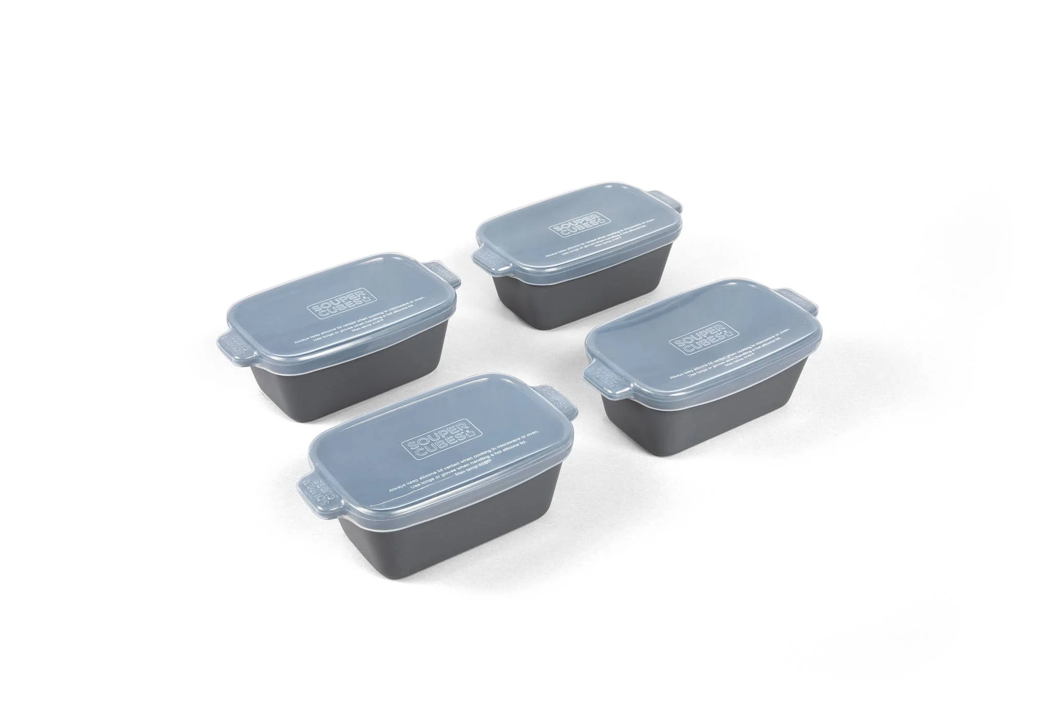 Ceramic Baking Dish 5" Rectangle w/Silicone Covers 4pk Blueberry - Image 3
