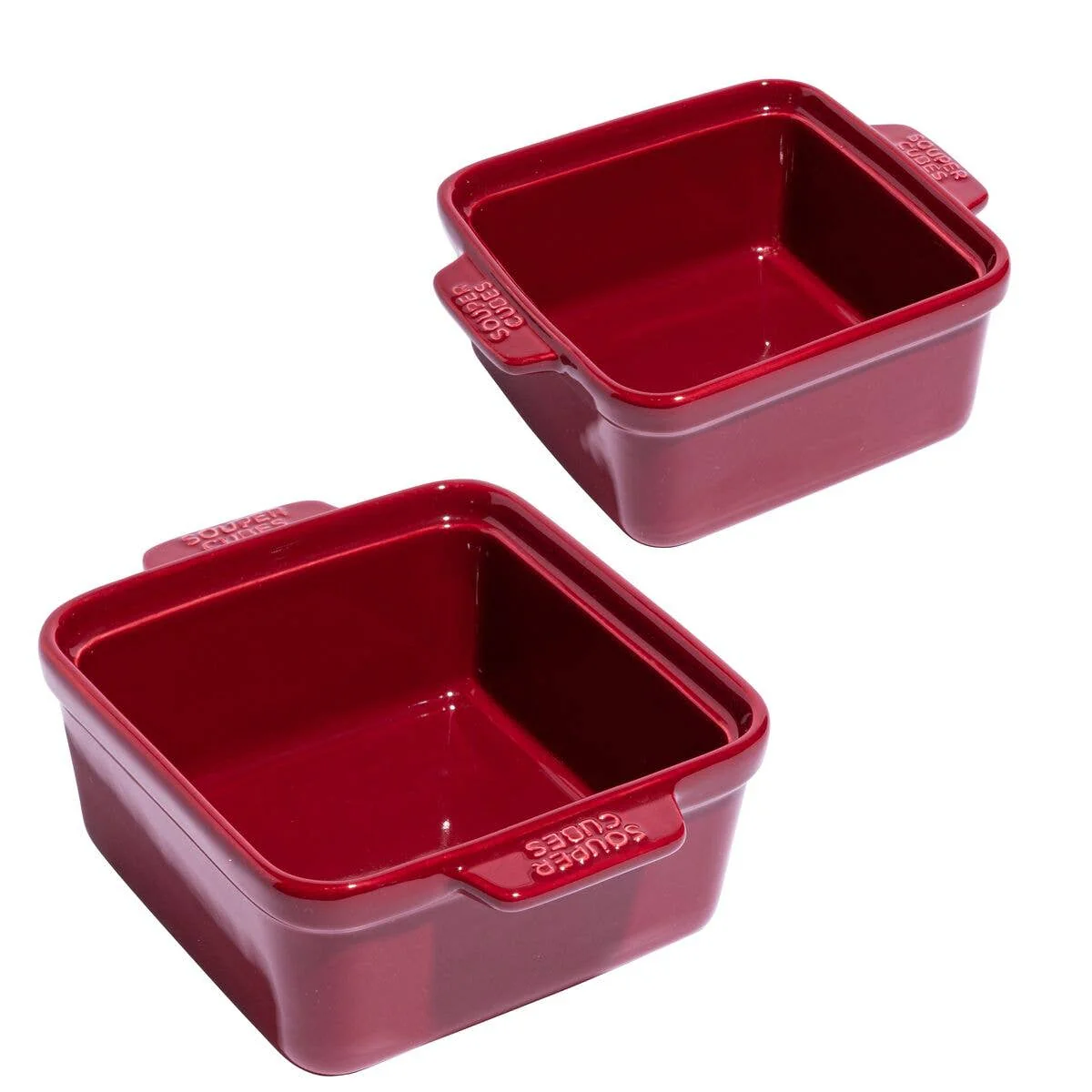 Souper Cube Ceramic Baking Dish 5" Square with Silicone Covers, 2pk Blueberry - Image 2