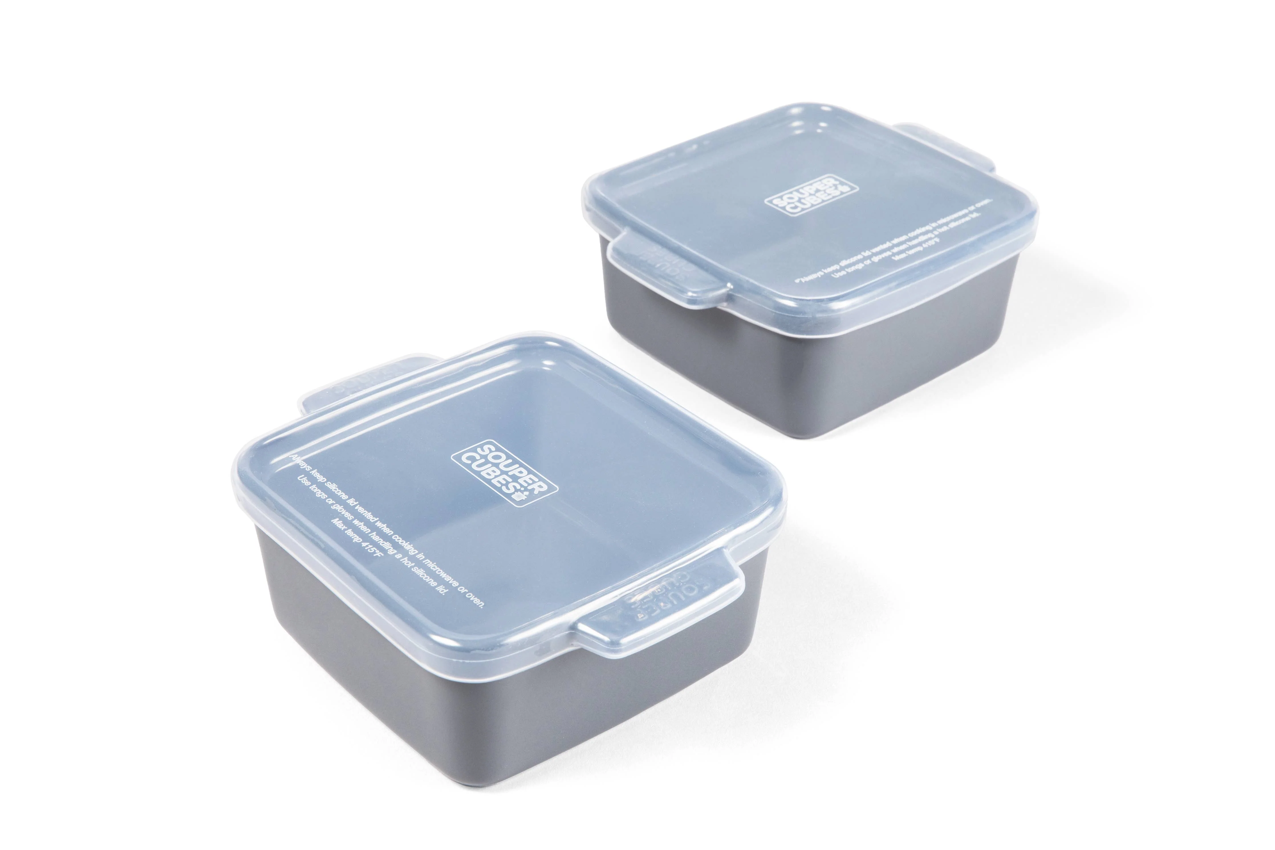 Souper Cube Ceramic Baking Dish 5" Square with Silicone Covers, 2pk Blueberry - Image 4