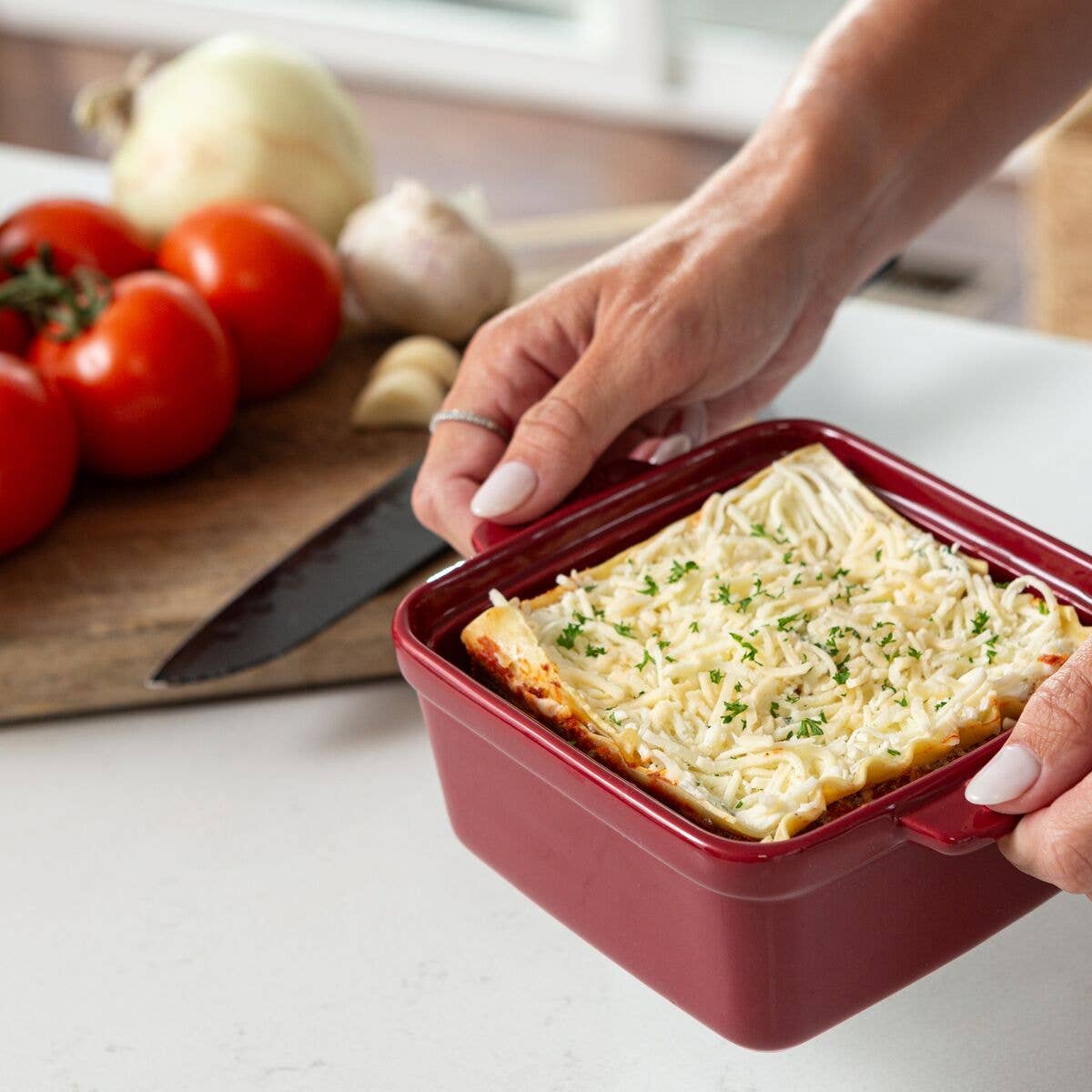 Souper Cube Ceramic Baking Dish 5" Square with Silicone Covers, 2pk Blueberry - Image 7