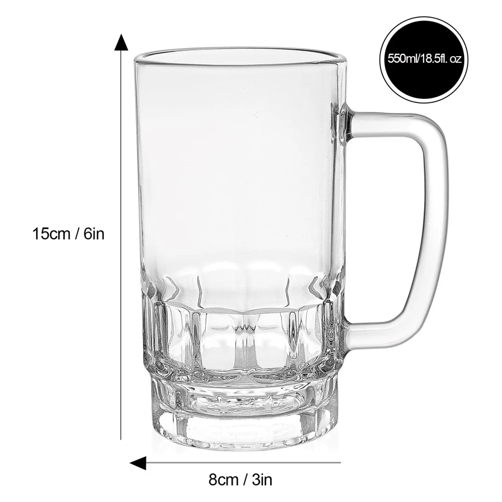 Classic Beer Mug 550ml, Set of 2 - Image 3