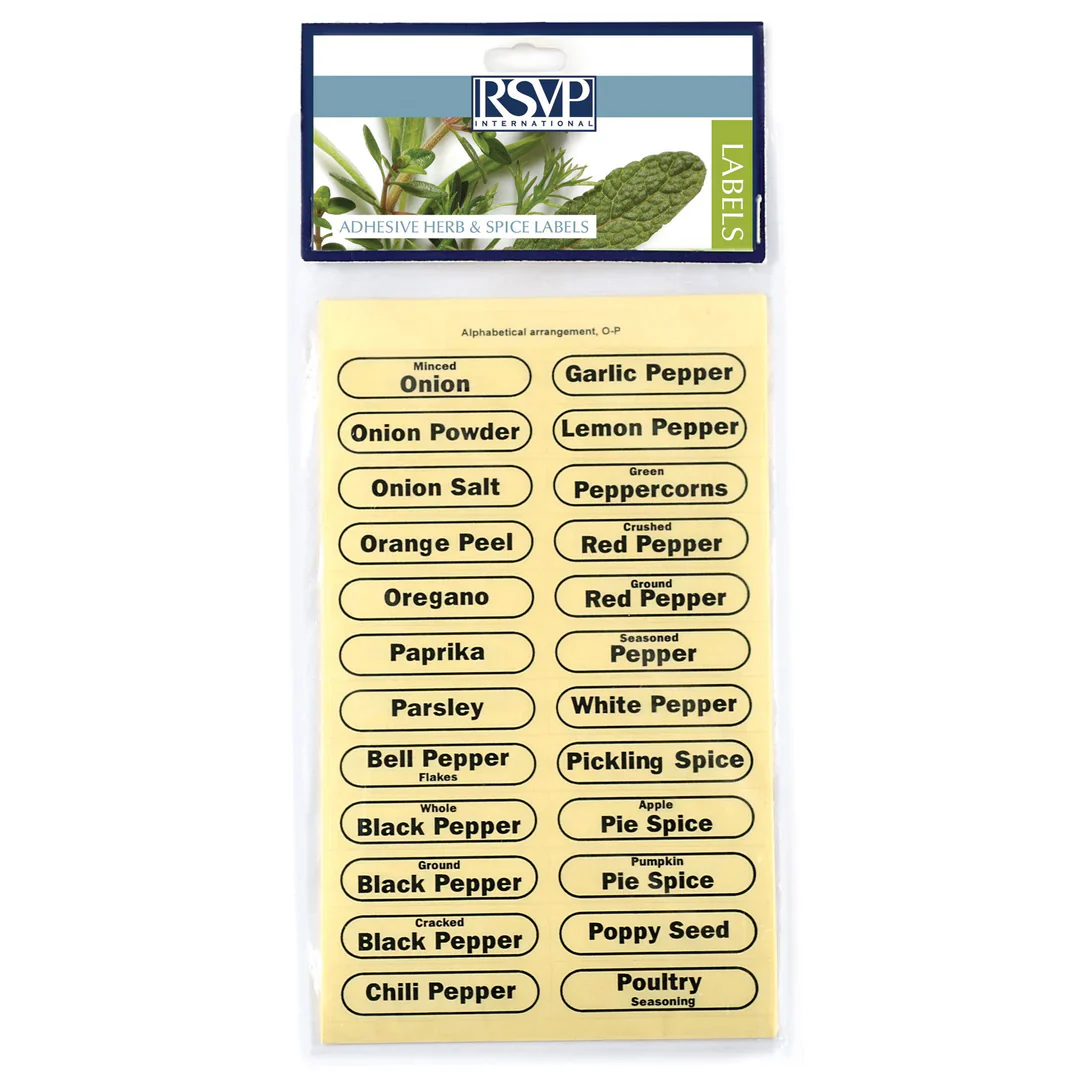 Clear Spice Labels S/84