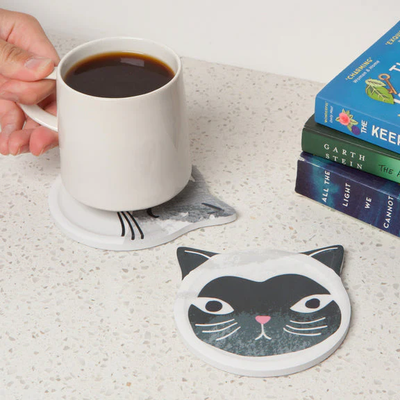 Ceramic Coaster - Soak Up S/4 - Cats Meow - Image 2