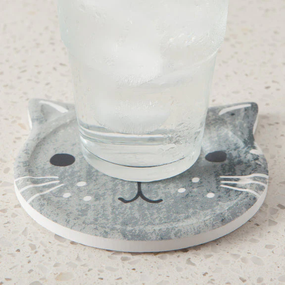 Ceramic Coaster - Soak Up S/4 - Cats Meow - Image 3