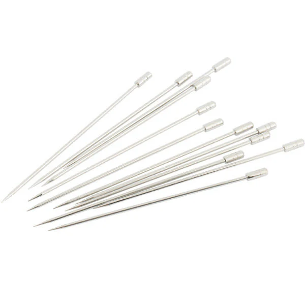 Barfly - Stainless Steel Cocktail Pick w/Grove Top Set/12