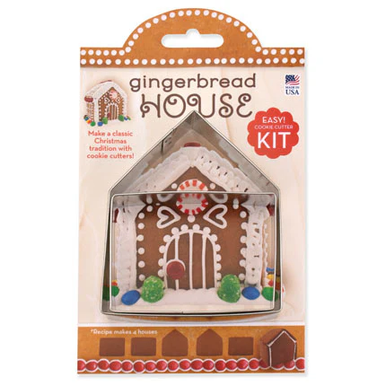 Cookie Cutter w/ Recipe - Gingerbread House Kit 4" - Image 2