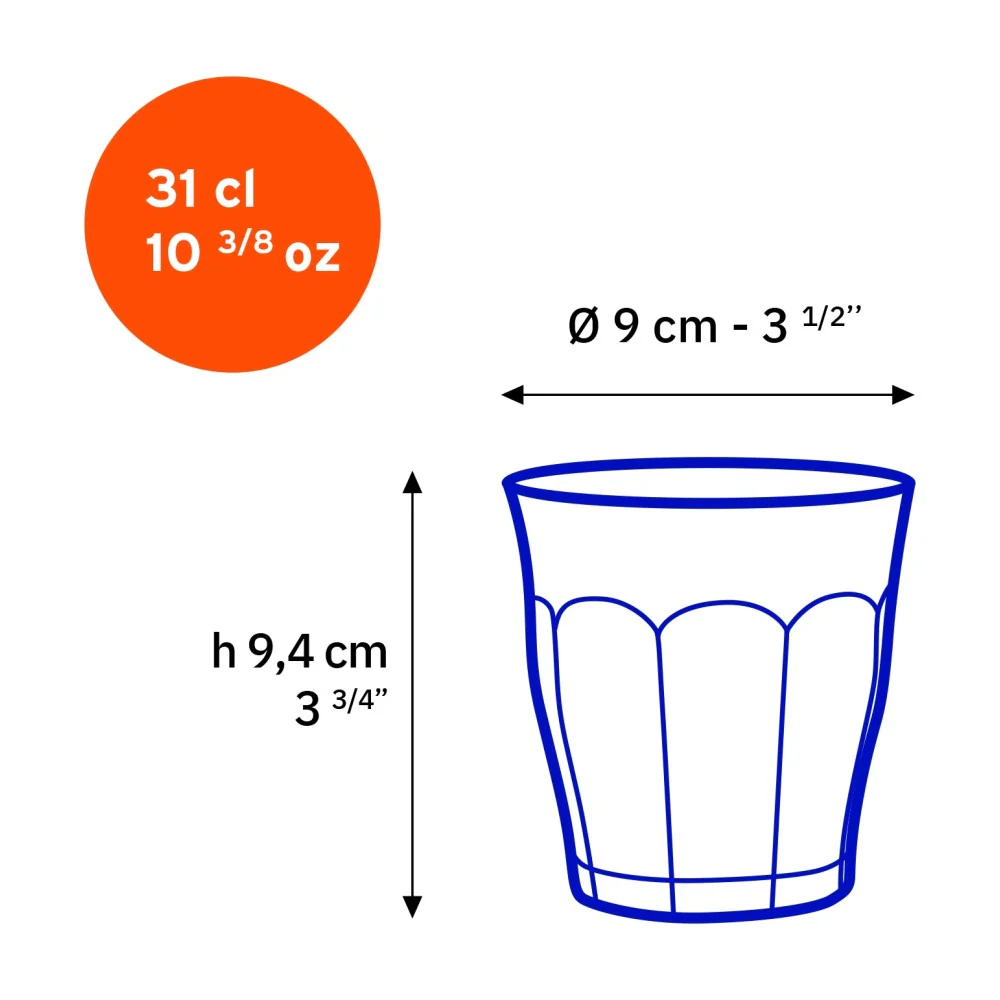 Duralex Picardie Amber Glass Tumbler 310ml each - Image 3