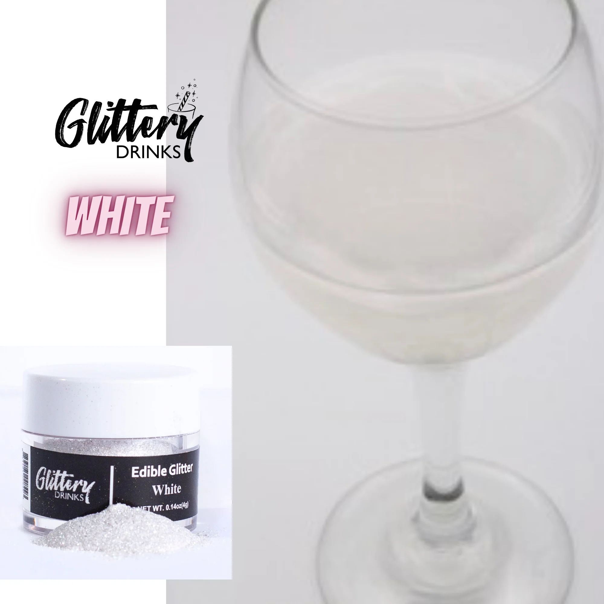 Edible Shimmer Powder for Drinks - White