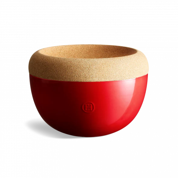 Emile Henry Deep Storage Bowl w Cork Lid - Grand Cru - Image 3