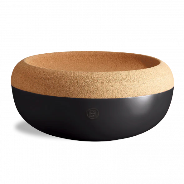 Emile Henry Large Storage Bowl w Cork Lid - Truffle - Image 2