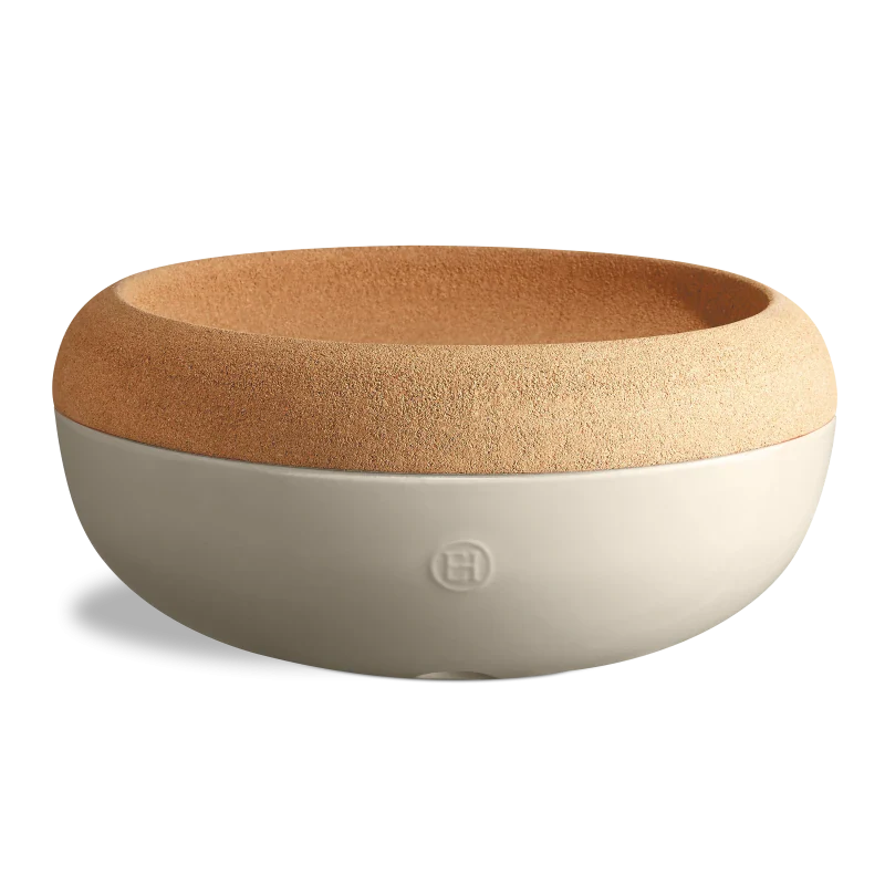Emile Henry Large Storage Bowl w Cork Lid - Argile