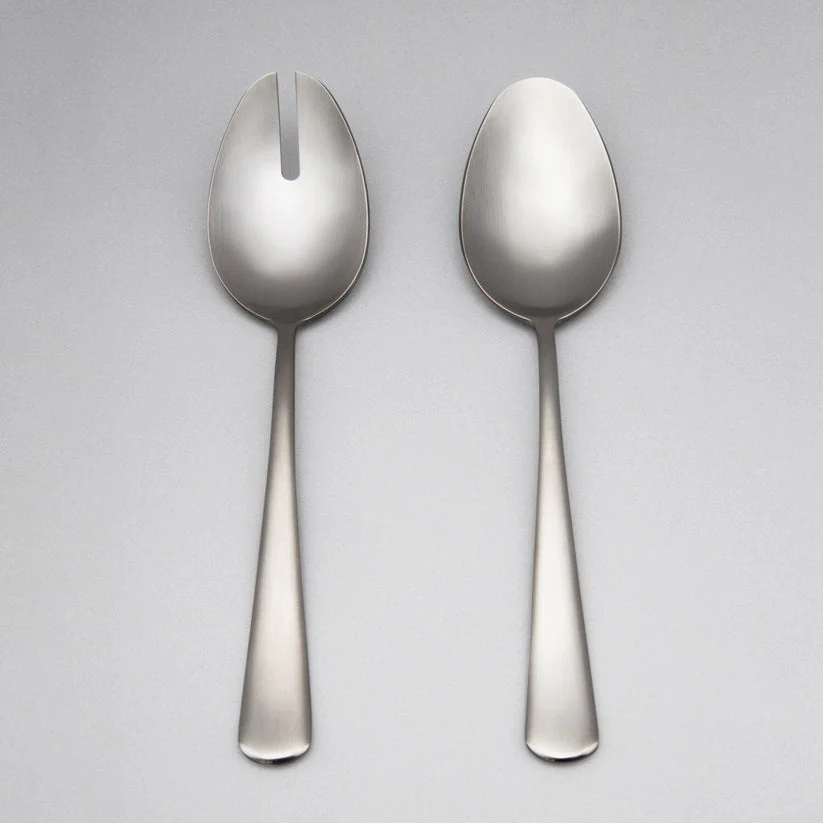 Fable Serving Spoons 2pc - Matte Silver