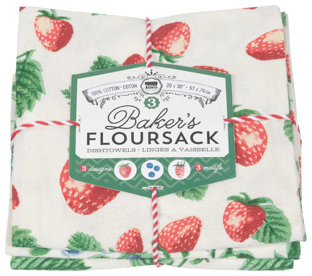 Floursack Dishtowel Set/3 - Berry Patch - Image 4