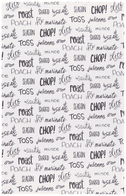 Floursack Dishtowel Set/2 - Kitchen Words Black - Image 2