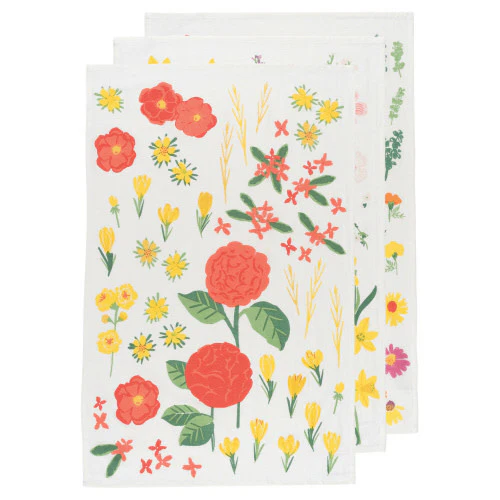 Floursack Dishtowel Set/3 - Flowers of the Month