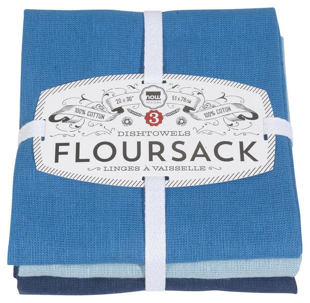 Floursack Dishtowel Set/3 - Midnight, Blue, Indigo - Image 2