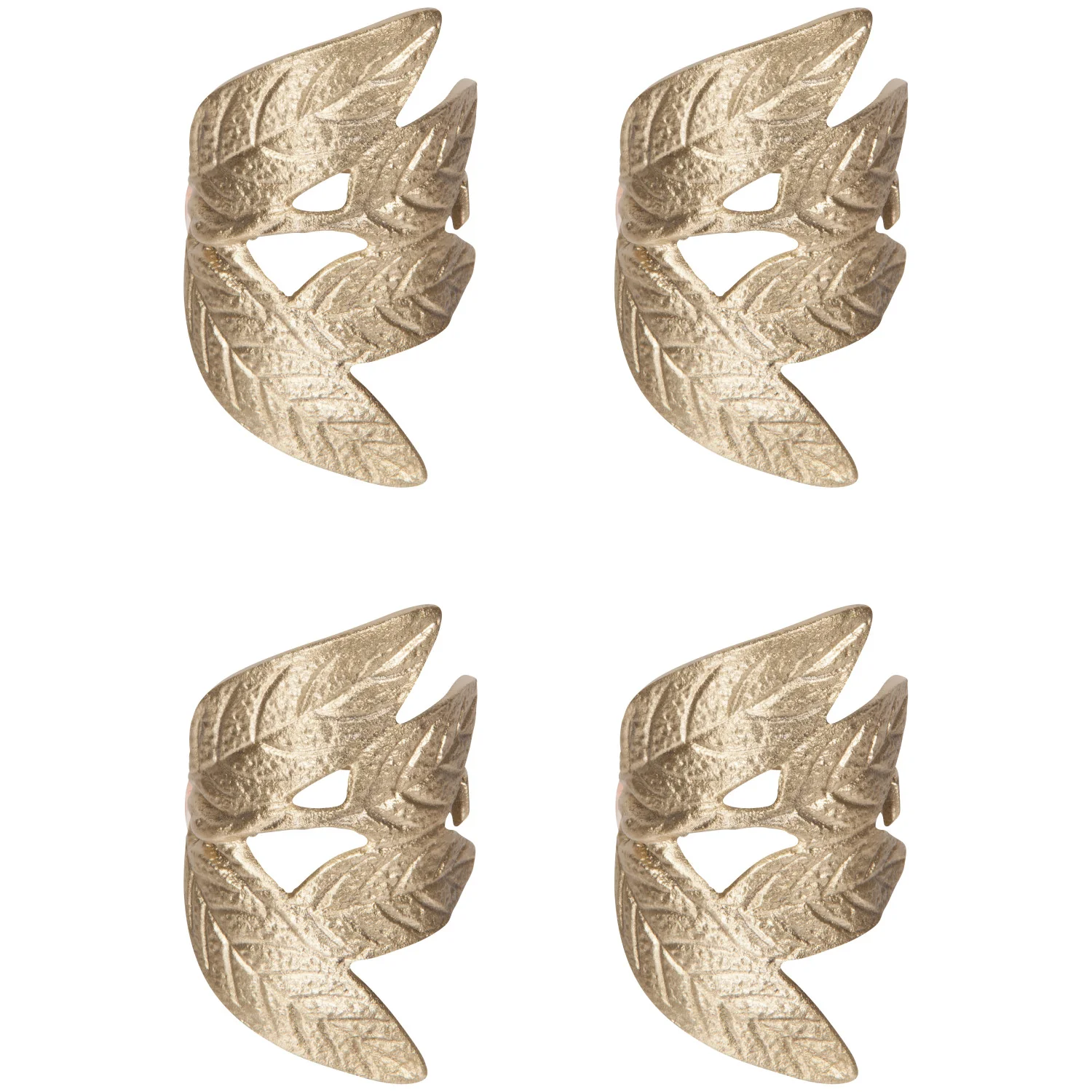 Frond Metal Napkin Rings Set/4