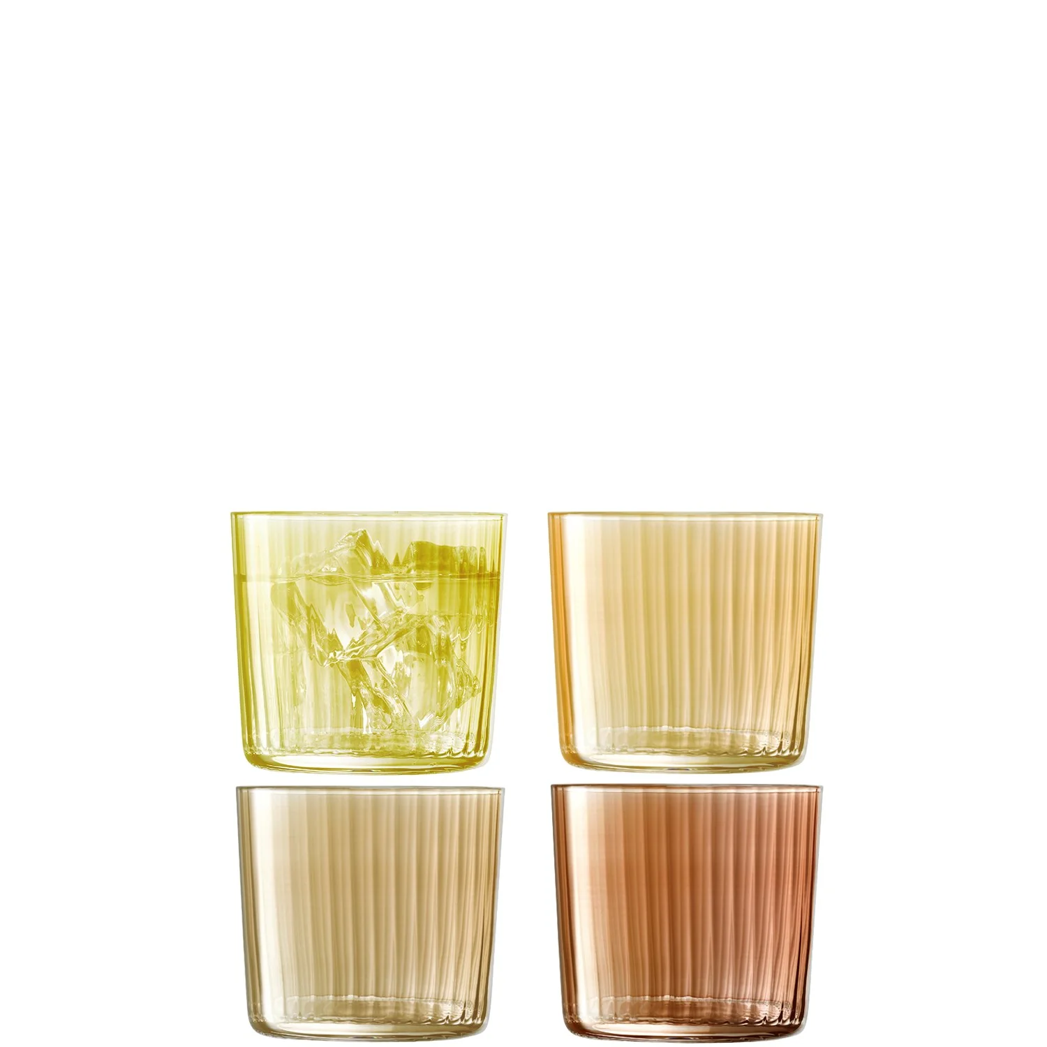 Gems Tumbler 310ml Assorted Amber S/4