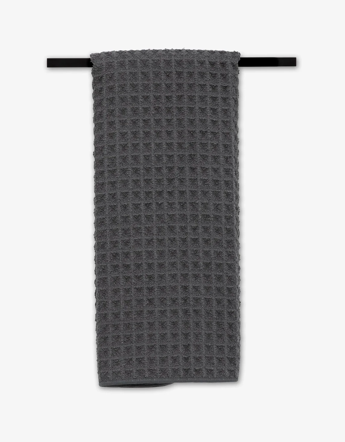 Geometry Charcoal Waffle Hand Towel - Image 4