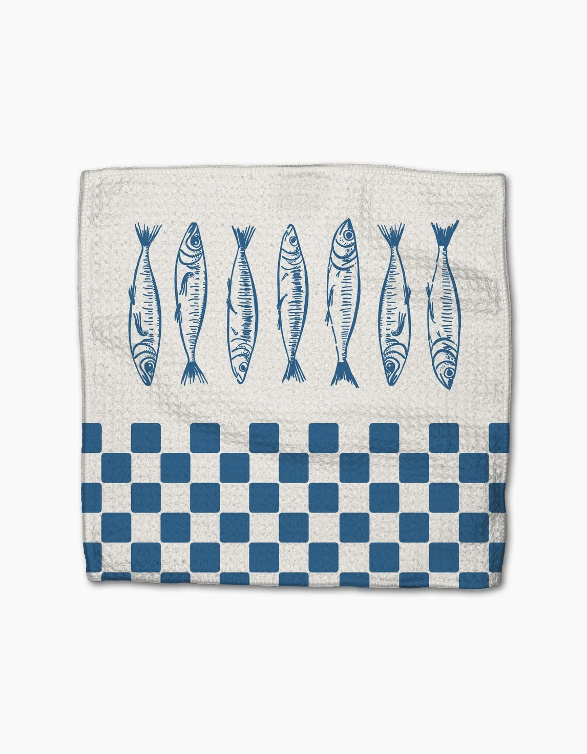 Geometry Sardine Check Blue Dishcloth S/3 - Image 2