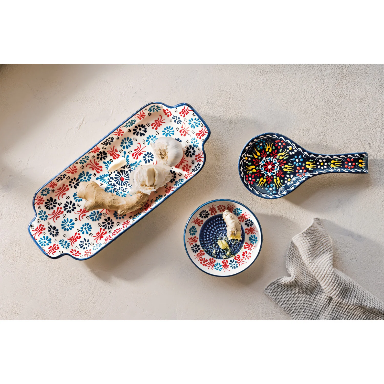 Ginger Grater - Evani Multi White (Turkish Hand-painted) - Image 3