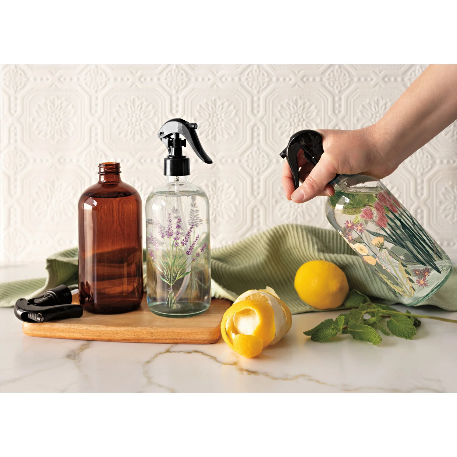 Glass Spray Bottle - Amber - Image 2
