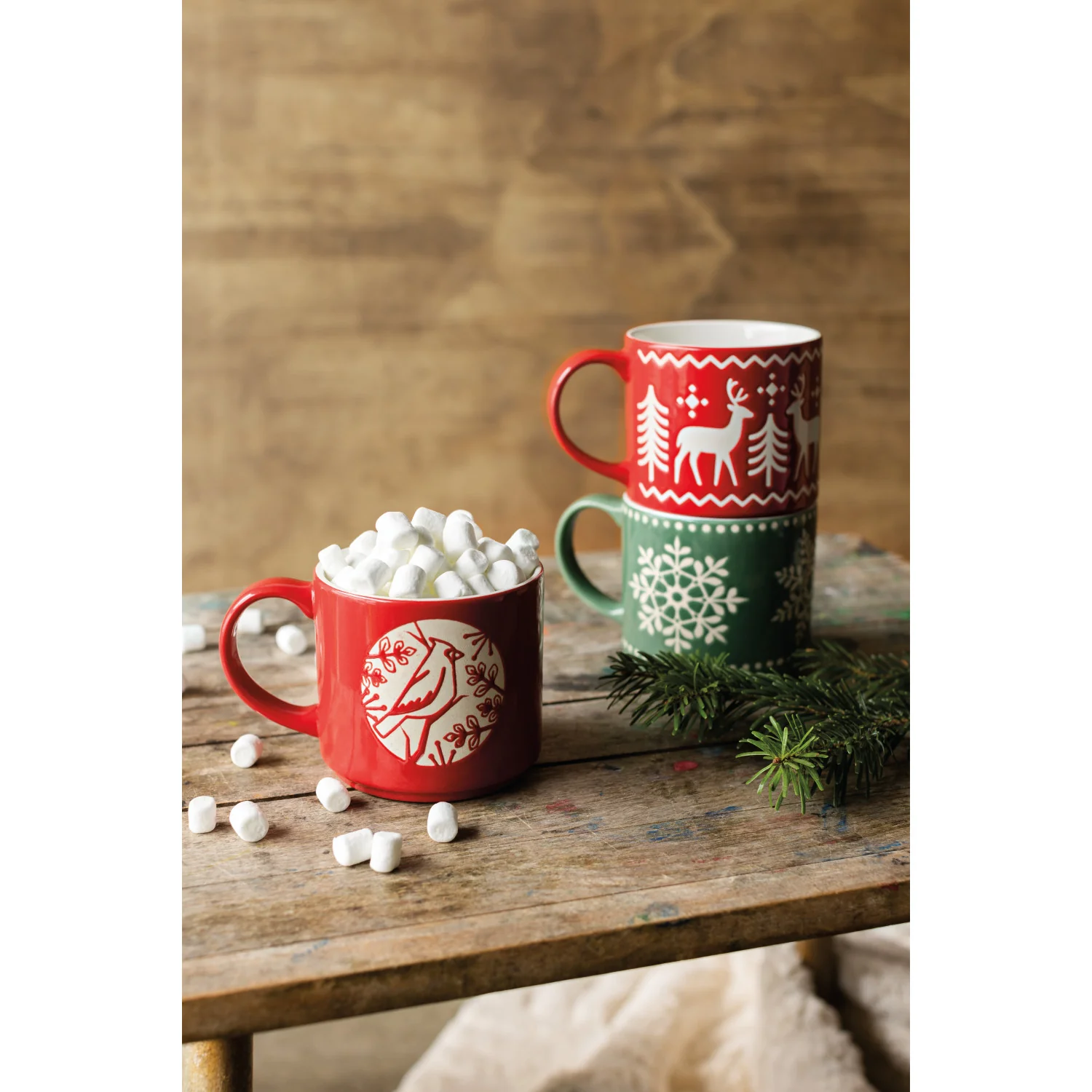 Good Tidings Snowflake Christmas Stacking Mug - Image 4