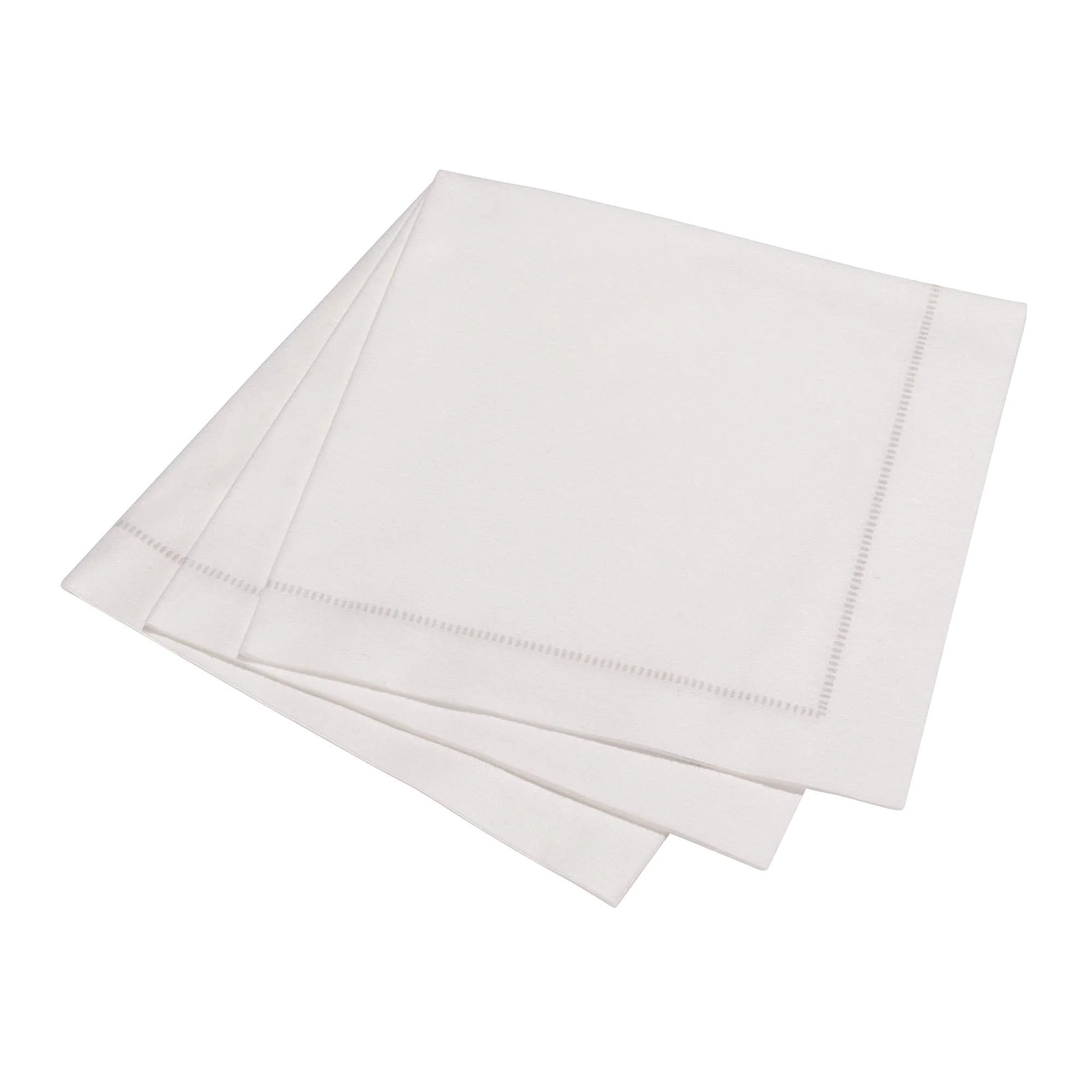 Hemstitch Dinner Napkin 40x40cm Grey Stitching (50pk)