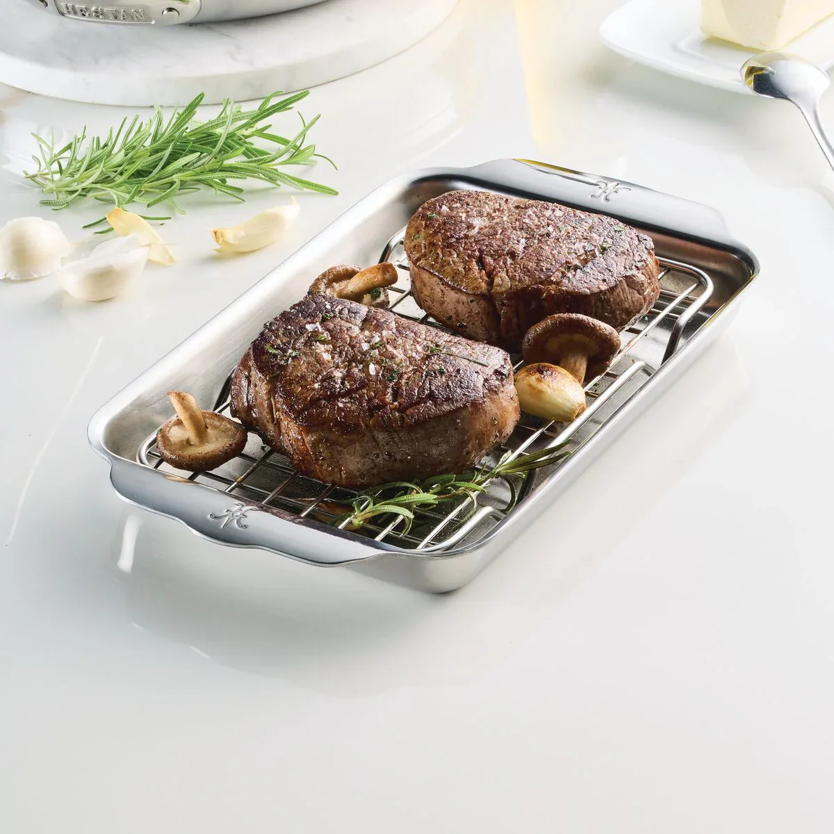 Hestan Provisions Ovenbond 9x6" Clad Eighth Sheet Pan + Rack - Image 3