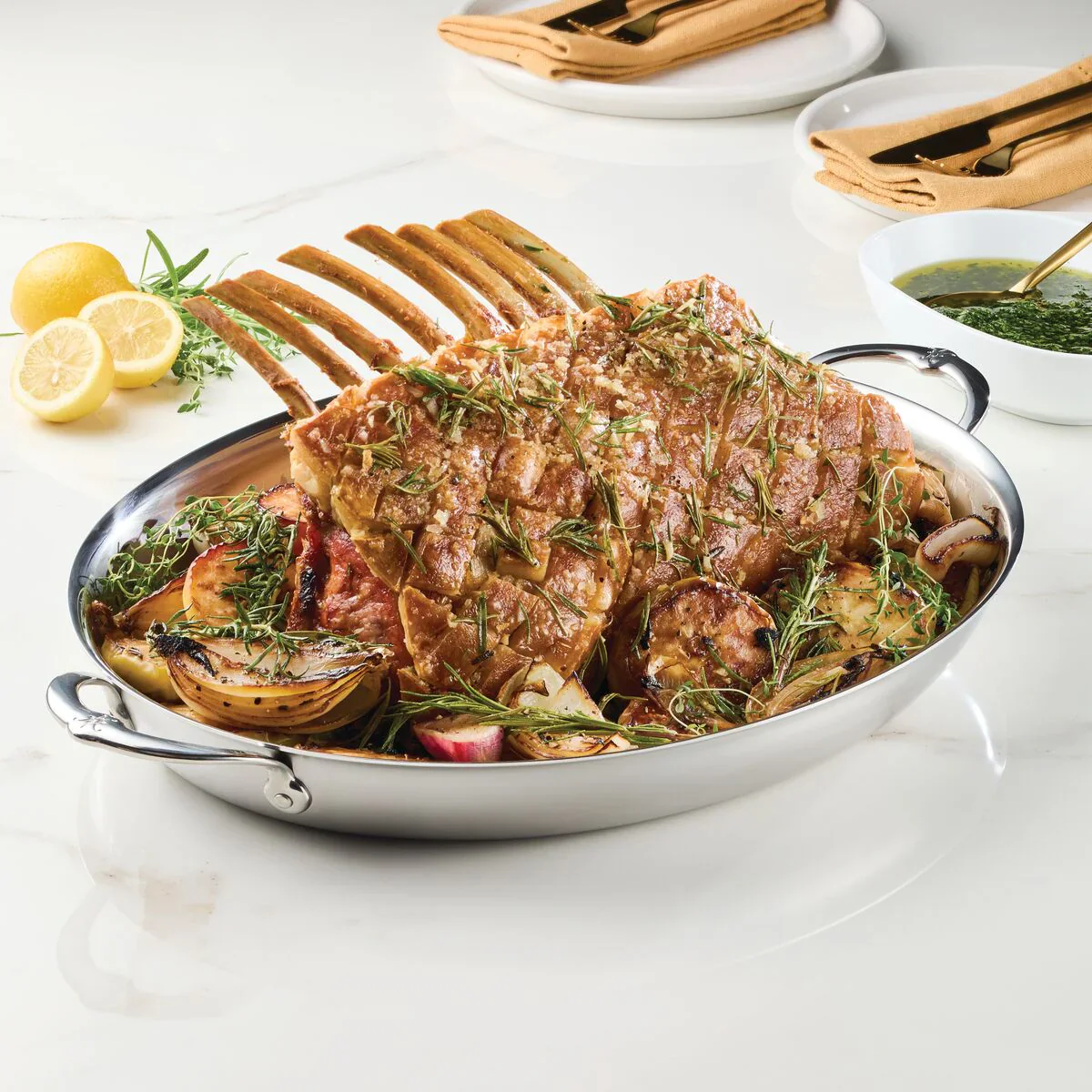 Hestan Provisions Stainless Steel Large Au Gratin 36cm - Image 4