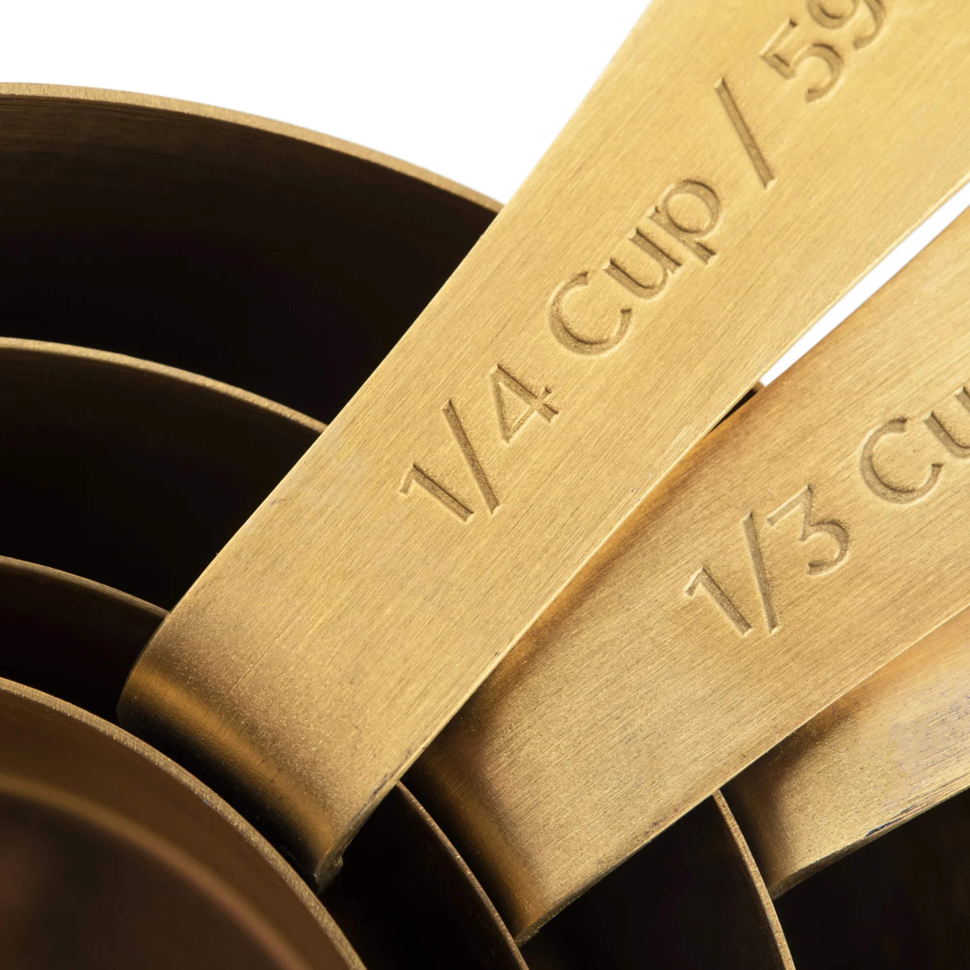 Kitchen Pantry Brass Measure Cups S/4 - Image 3