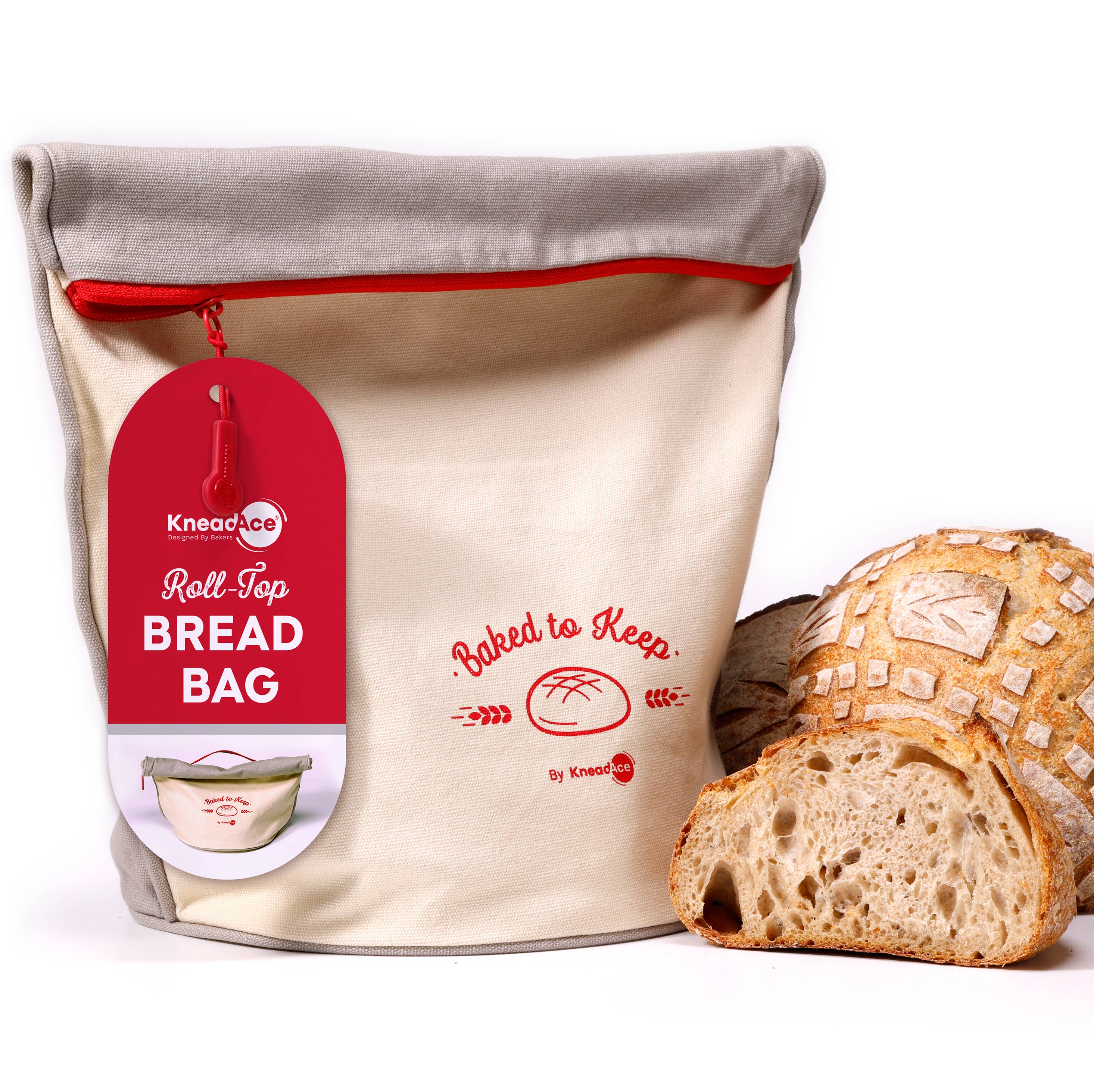 KneadAce Bread Bag Grey/Off-White