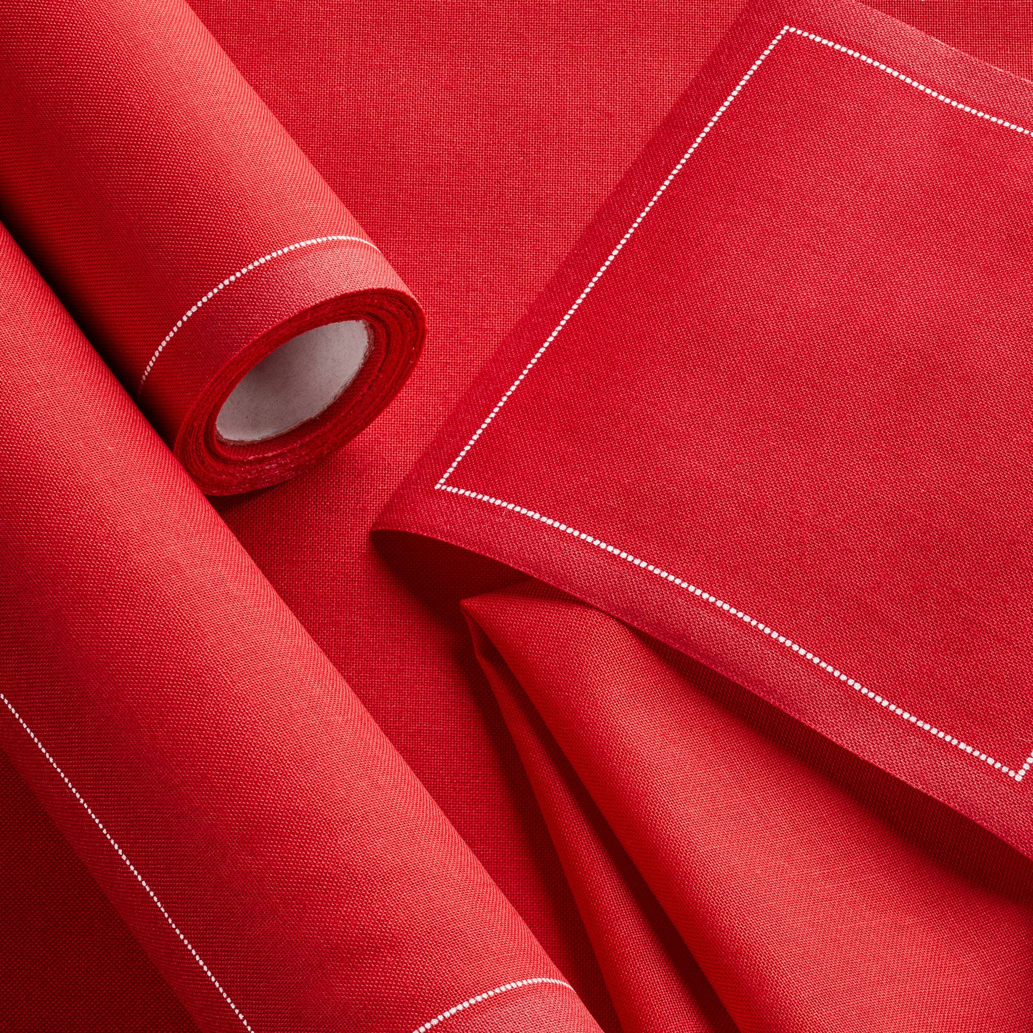 Lipstick Red Cotton Dinner Napkins 12 Units - Image 3