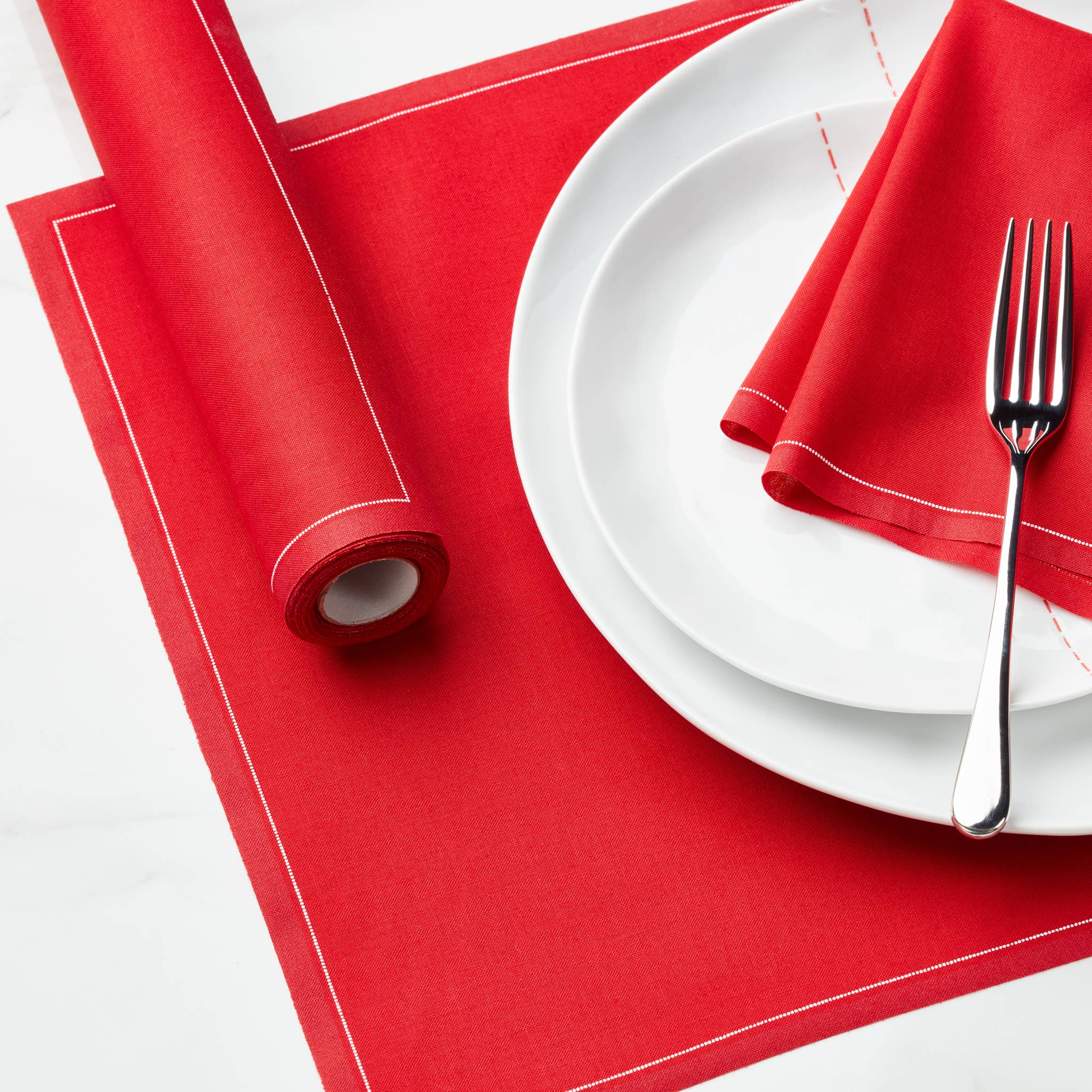 Lipstick Red Cotton Placemats 12 Units