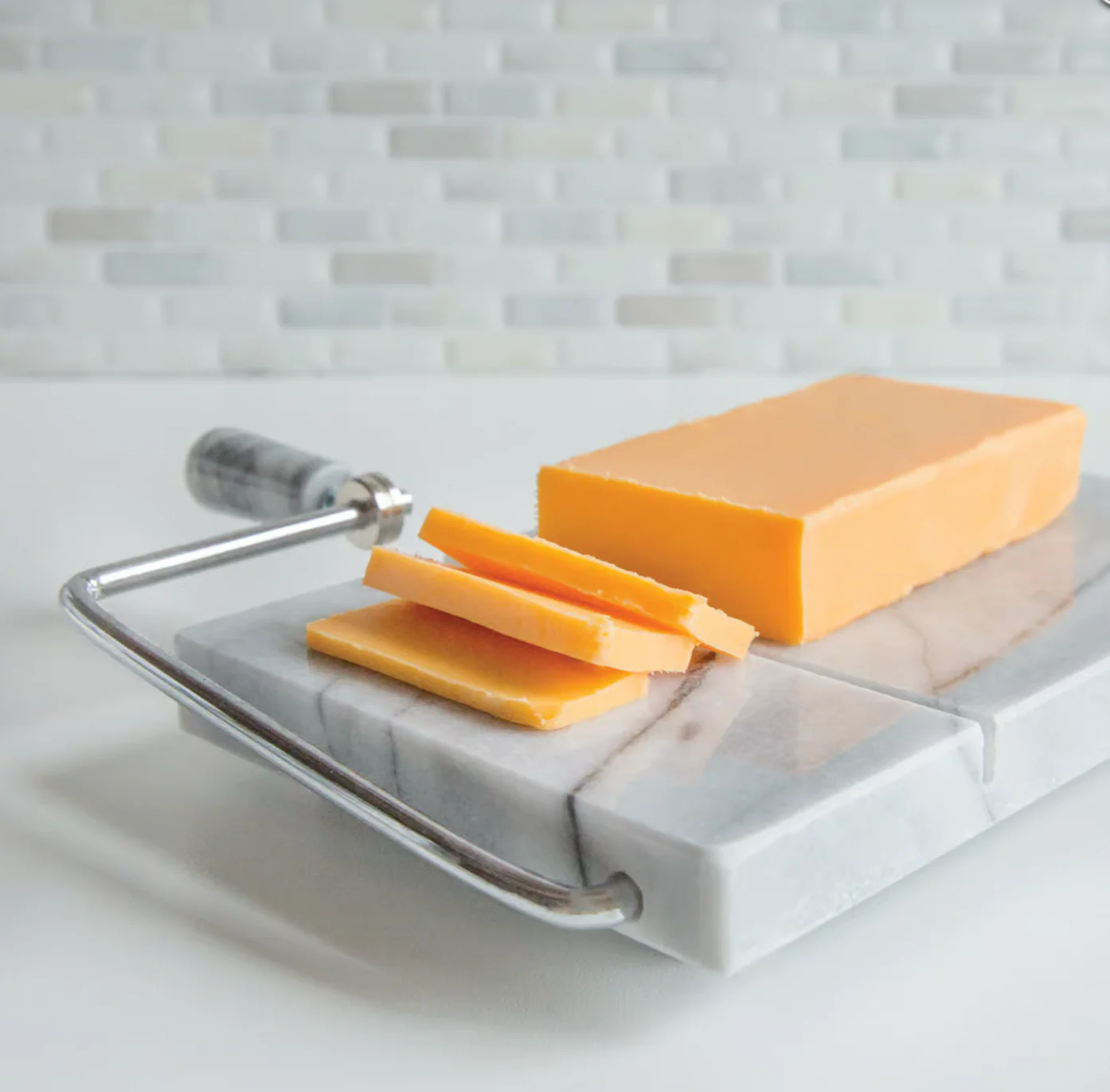 White Marble Cheese Slicer - Image 2